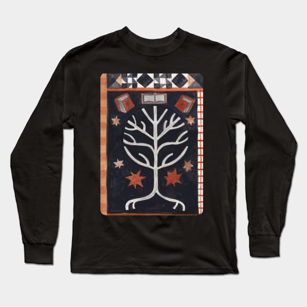 Book Tree - Book Worm Long Sleeve T-Shirt by Book Moth Press